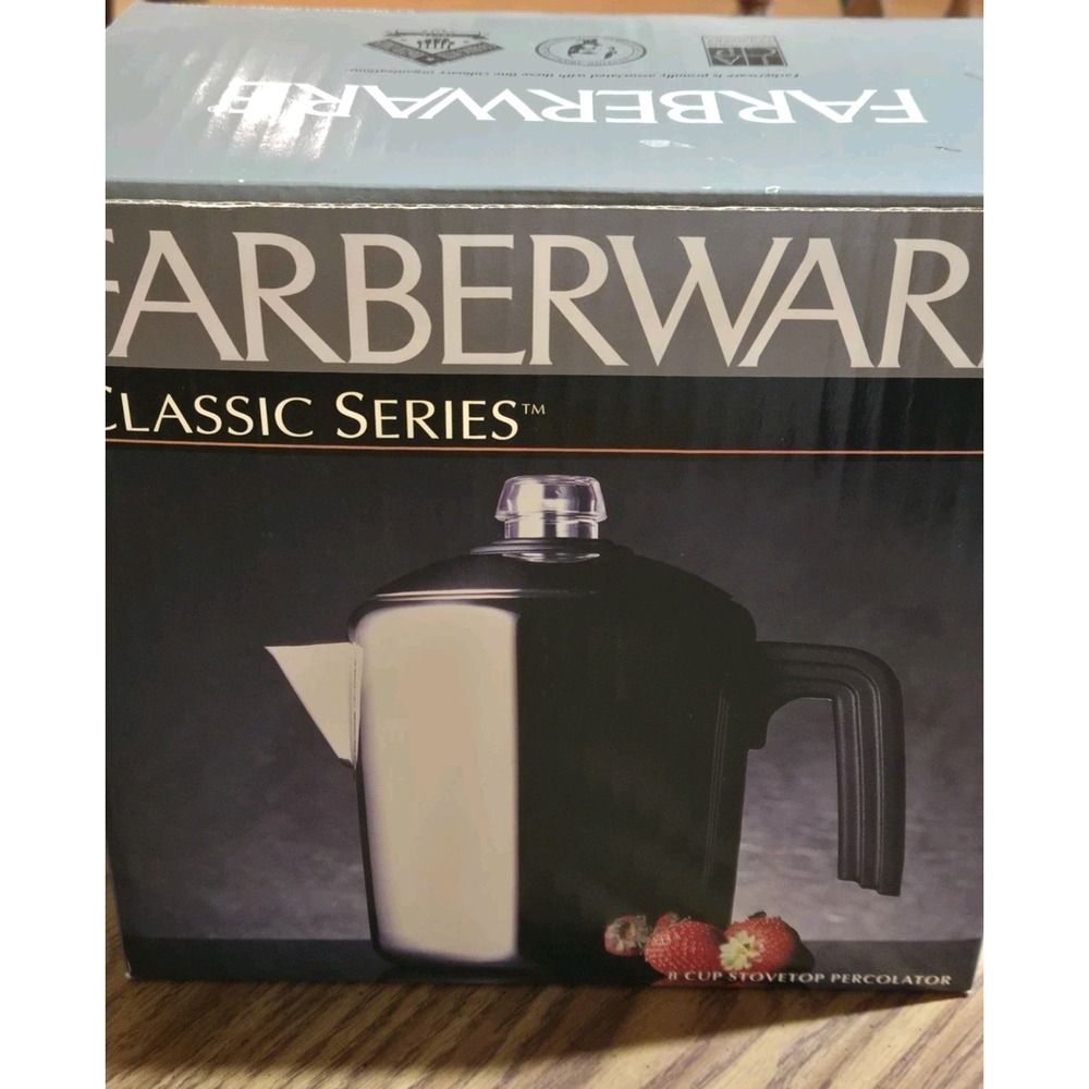 Farberware Stainless Steel Stovetop Percolator Model 59008 4-8 cup New In Box